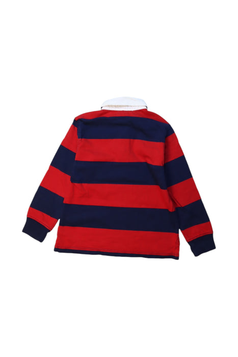 A Red-Navy Long Sleeve Polos from Polo Ralph Lauren in size 4T for boy. (Back View)