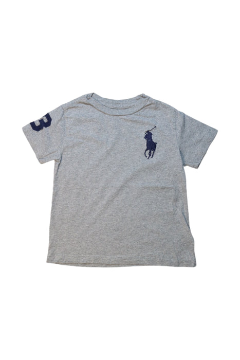 A Grey Short Sleeve T Shirts from Polo Ralph Lauren in size 5T for boy. (Front View)