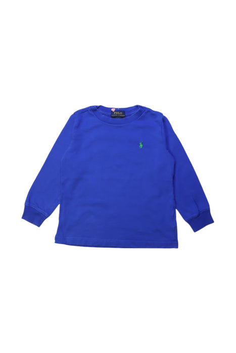 A Blue Long Sleeve T Shirts from Polo Ralph Lauren in size 4T for boy. (Front View)