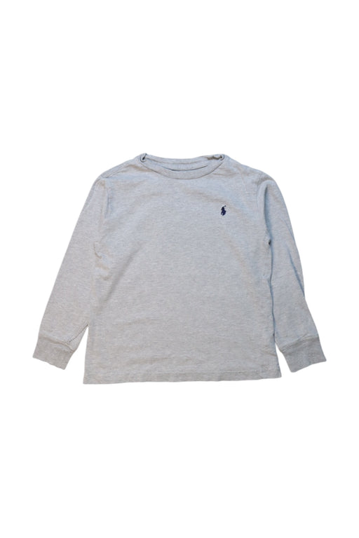 A Grey Long Sleeve T Shirts from Polo Ralph Lauren in size 4T for boy. (Front View)