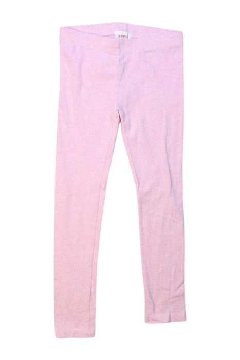 A Pink Leggings from Seed in size 5T for girl. (Front View)