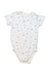 A White Short Sleeve Bodysuits from Not Too Big in size 6-12M for neutral. (Front View)