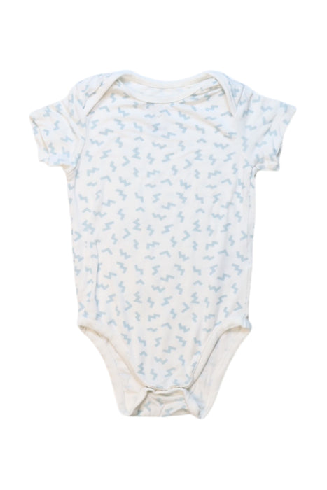 A White Short Sleeve Bodysuits from Not Too Big in size 6-12M for boy. (Front View)