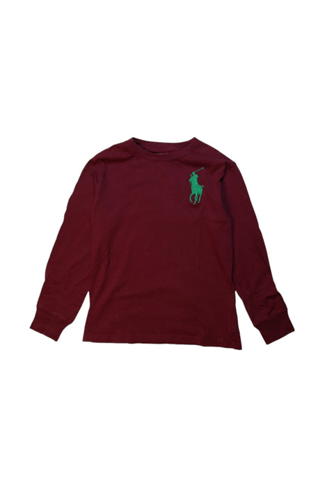 A Red Long Sleeve T Shirts from Polo Ralph Lauren in size 8Y for boy. (Front View)