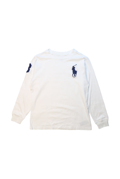 A White Long Sleeve T Shirts from Polo Ralph Lauren in size 7Y for boy. (Front View)