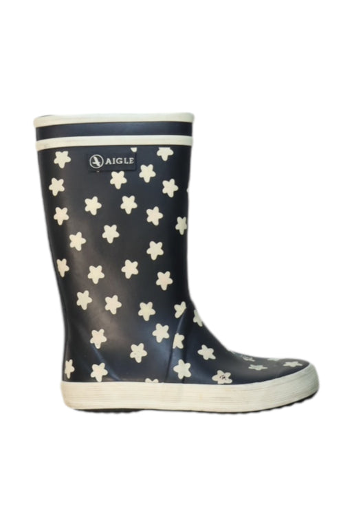 A White Rain Boots from Aigle in size 5T for girl. (Front View)