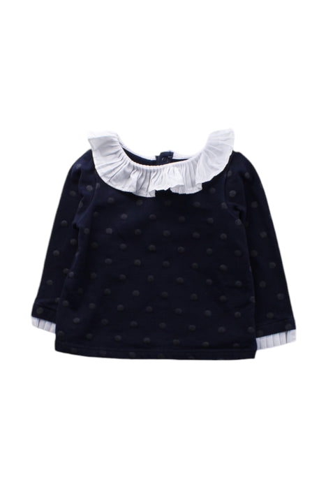 A Navy Long Sleeve Tops from Jacadi in size 2T for girl. (Front View)