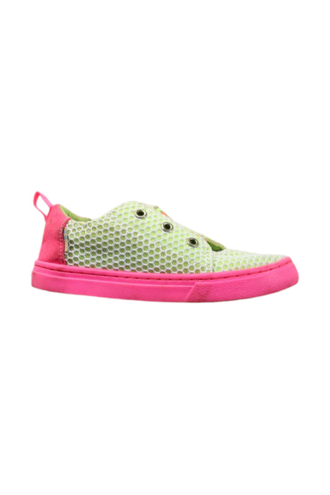 A Green-Pink Sneakers from Toms in size 3T for neutral. (Front View)