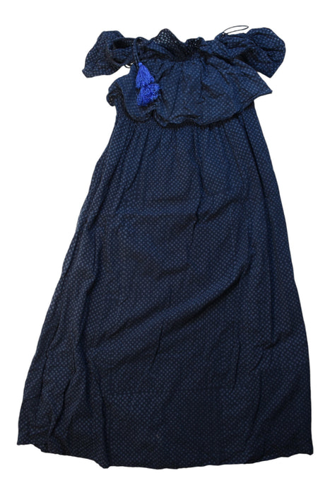 A Navy Sleeveless Dresses from Velveteen in size 10Y for girl. (Front View)