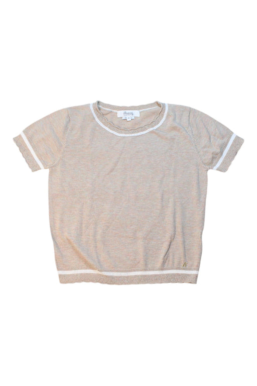 A Taupe Short Sleeve Tops from Bonpoint in size 10Y for girl. (Front View)