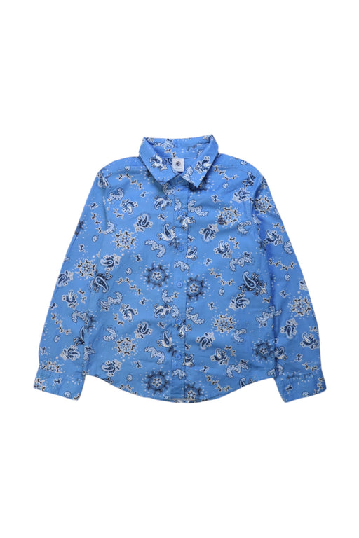 A Blue Long Sleeve Shirts from Petit Bateau in size 8Y for boy. (Front View)