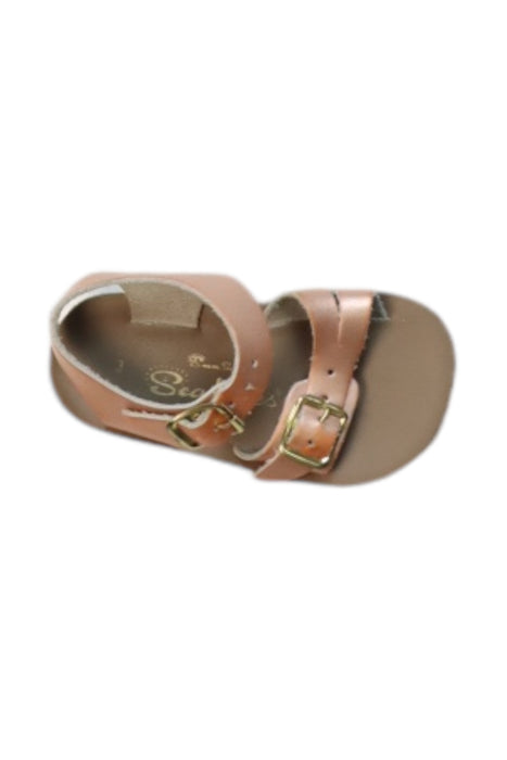 A Brown Sandals from Salt-Water in size 6-12M for girl. (Front View)