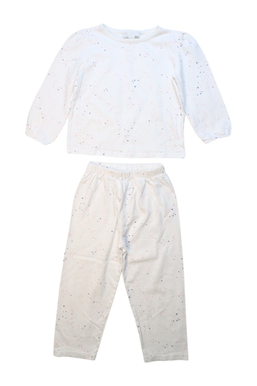 A White Pyjama Sets from The Little White Company in size 2T for girl. (Front View)