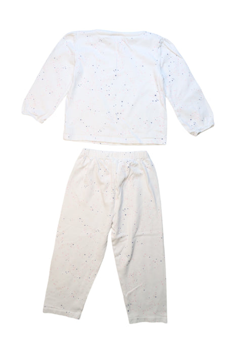 A White Pyjama Sets from The Little White Company in size 2T for girl. (Back View)