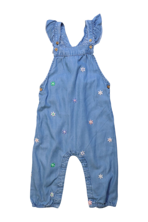 A Blue Long Overalls from Seed in size 12-18M for girl. (Front View)