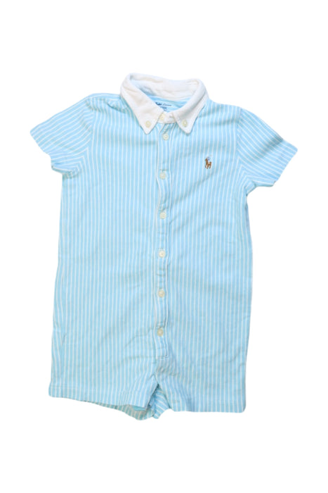 A Blue Short Sleeve Rompers from Ralph Lauren in size 18-24M for boy. (Front View)