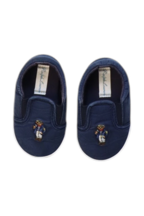 A Navy Slip Ons from Ralph Lauren in size 12-18M for boy. (Back View)