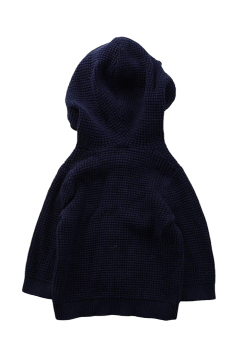 A Navy Hooded Sweatshirts from Seed in size 3-6M for neutral. (Back View)