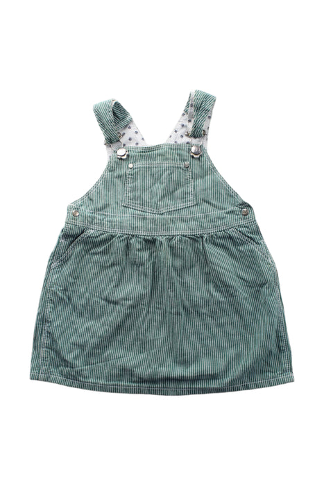 A Green Overall Dresses from Petit Bateau in size 2T for girl. (Front View)