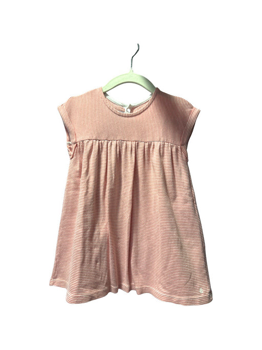 A Peach Short Sleeve Dresses from Petit Bateau in size 12-18M for girl. (Front View)