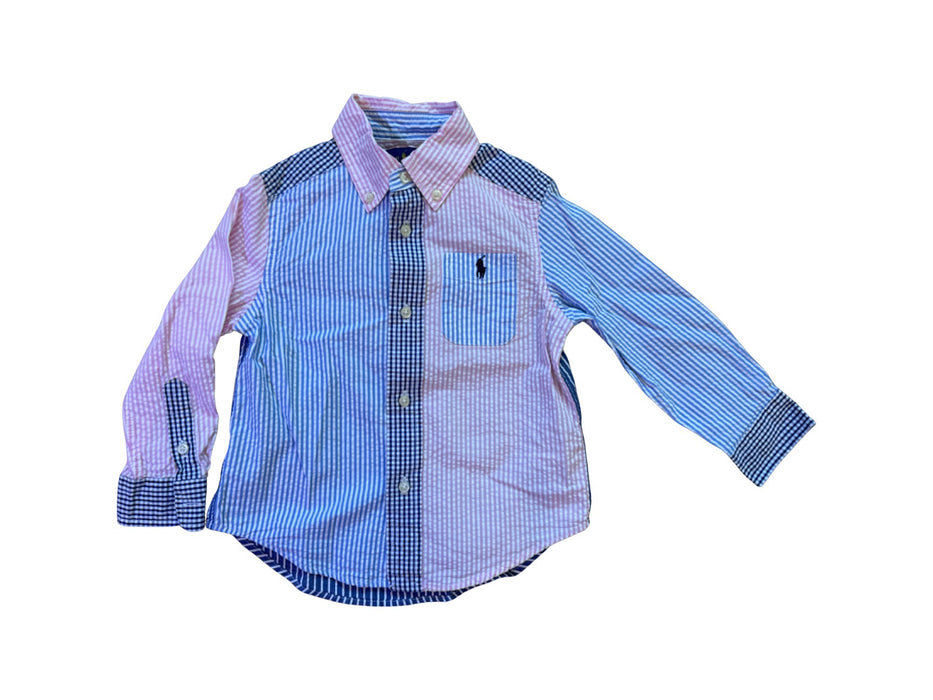 A Blue Long Sleeve Shirts from Polo Ralph Lauren in size 2T for boy. (Front View)