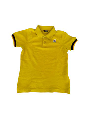 A Yellow Short Sleeve Polos from K-Way in size 8Y for neutral. (Front View)