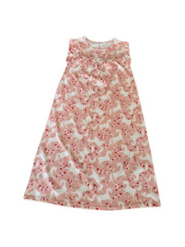 A Pink Sleeveless Dresses from Boden in size 8Y for girl. (Front View)