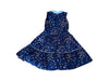 A Navy Sleeveless Dresses from Comme Maman Collection in size 6T for girl. (Back View)