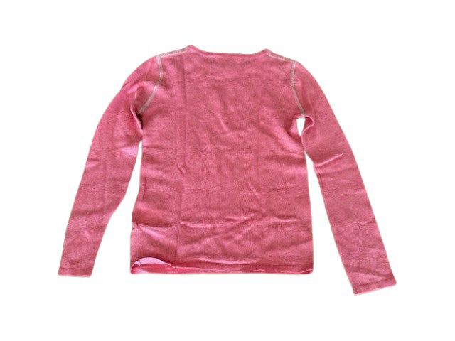 A Pink Long Sleeve Tops from Excuse My French in size 6T for girl. (Back View)