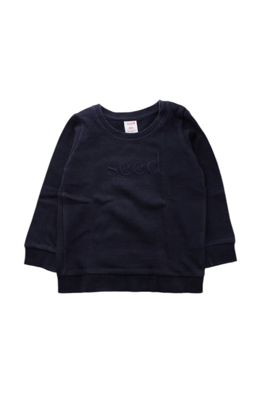 A Navy Crewneck Sweatshirts from Seed in size 18-24M for neutral. (Front View)