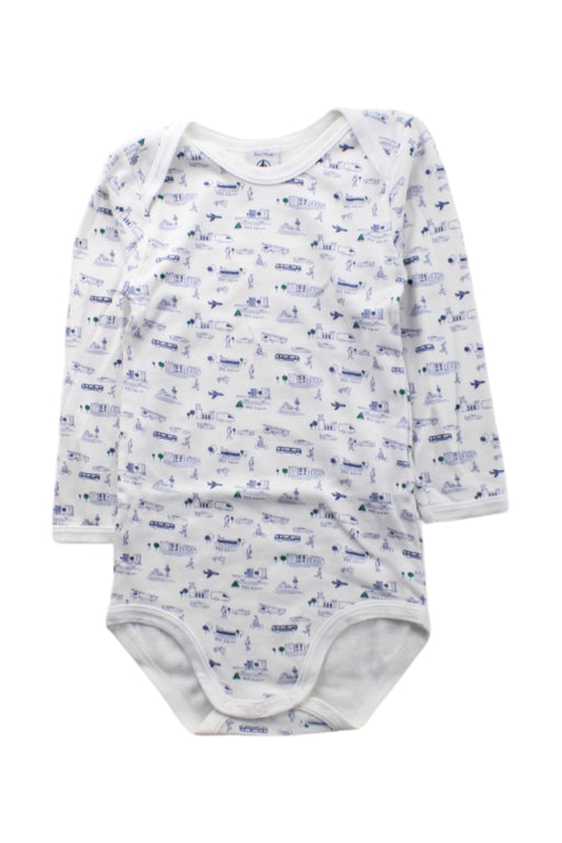 A White Long Sleeve Bodysuits from Petit Bateau in size 3T for neutral. (Front View)