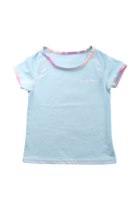 A Blue Short Sleeve T Shirts from Moody Tiger in size 4T for neutral. (Front View)