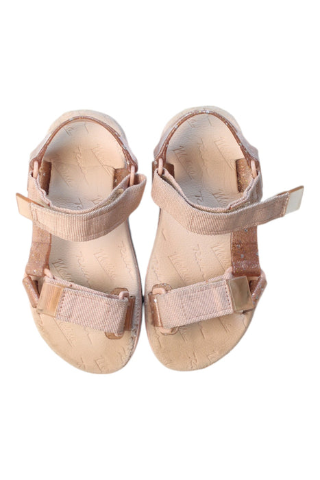 A Pink Sandals from Mini Melissa in size 6T for girl. (Back View)