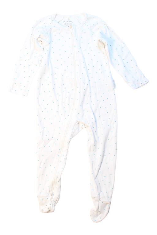 A White Onesies from Purebaby in size 6-12M for neutral. (Front View)