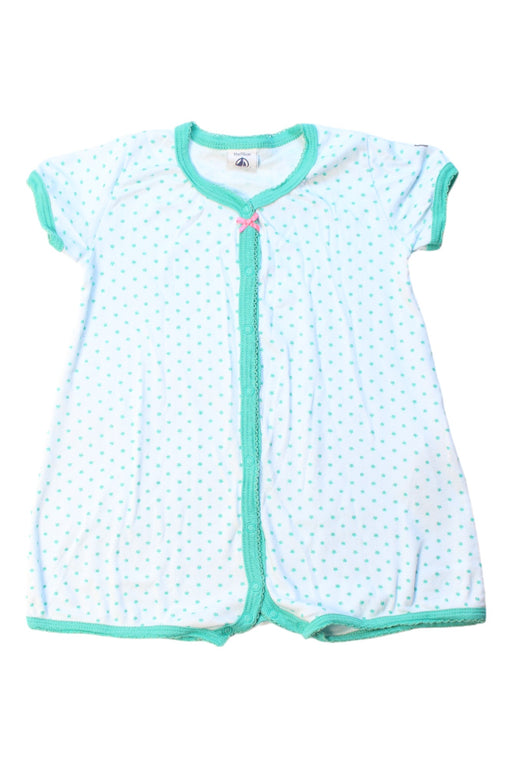 A White Short Sleeve Rompers from Petit Bateau in size 6-12M for girl. (Front View)