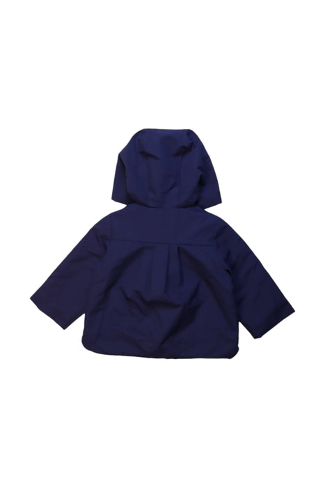 A Navy Rain Jackets from Jacadi in size 6-12M for girl. (Back View)