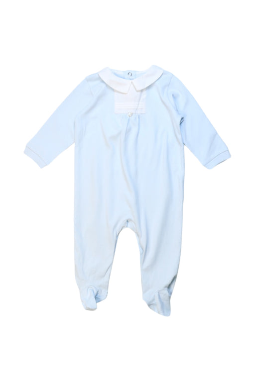 A Blue Onesies from Purete du... Bebe in size 3-6M for neutral. (Front View)