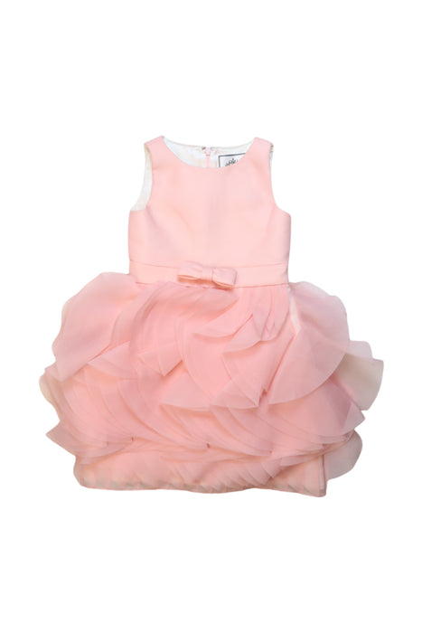 A Pink Sleeveless Dresses from Dorian Ho in size 8Y for girl. (Front View)