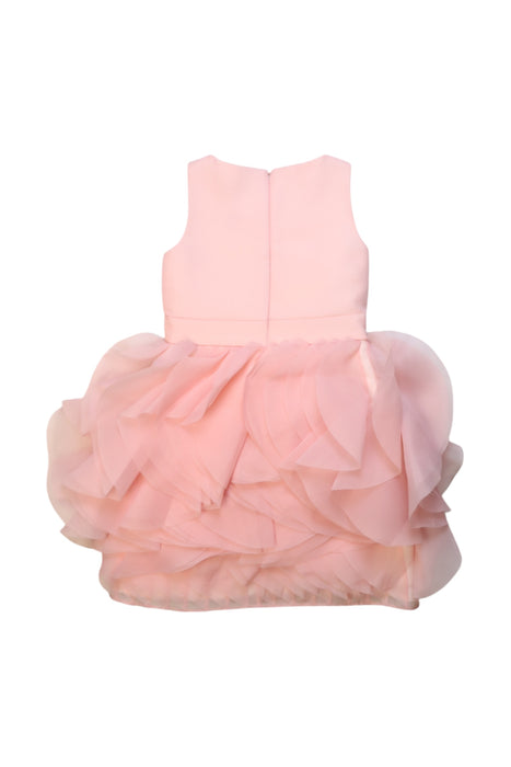 A Pink Sleeveless Dresses from Dorian Ho in size 8Y for girl. (Back View)