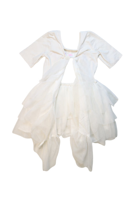 A White Short Sleeve Dresses from Seed in size 6T for girl. (Back View)