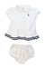 A White Shorts Sets from Ralph Lauren in size 12-18M for girl. (Front View)