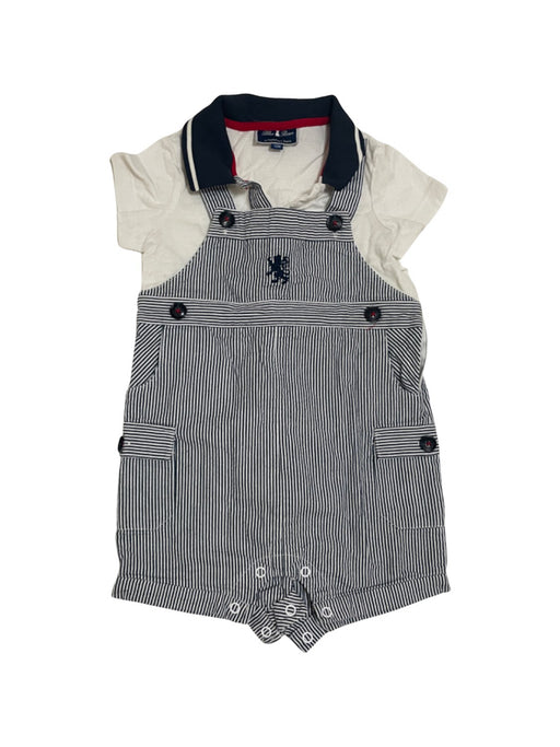 A Grey Short Sleeve Rompers from Nicholas & Bears in size 6-12M for boy. (Front View)