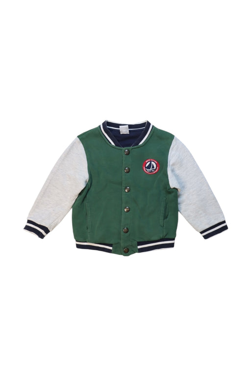 A Green Lightweight Jackets from Petit Bateau in size 3T for boy. (Front View)