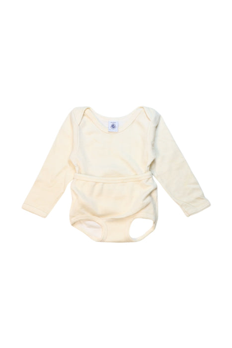 A Ivory Long Sleeve Bodysuits from Petit Bateau in size 18-24M for neutral. (Front View)