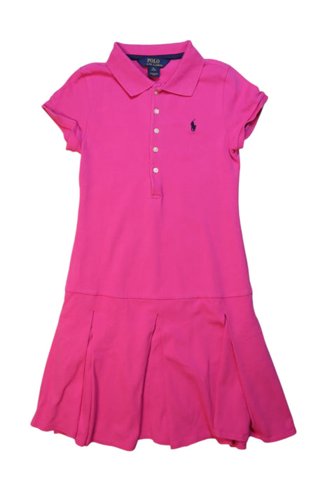 A Pink Short Sleeve Dresses from Polo Ralph Lauren in size 8Y for girl. (Front View)