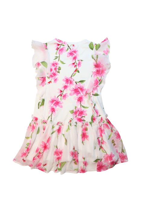 A Pink Sleeveless Dresses from Monnalisa in size 5T for girl. (Back View)