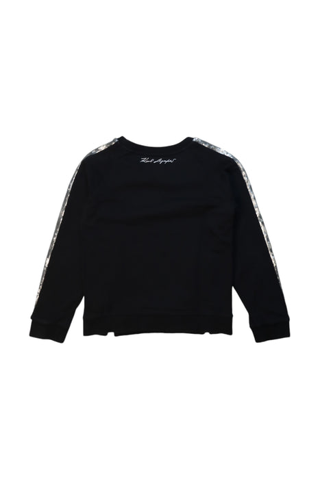 A Black Crewneck Sweatshirts from Karl Lagerfeld in size 10Y for girl. (Back View)