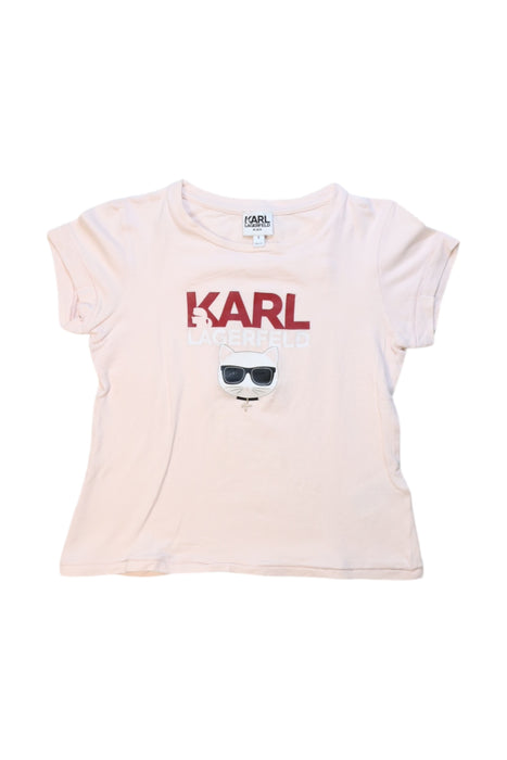 A White Short Sleeve T Shirts from Karl Lagerfeld in size 8Y for girl. (Front View)