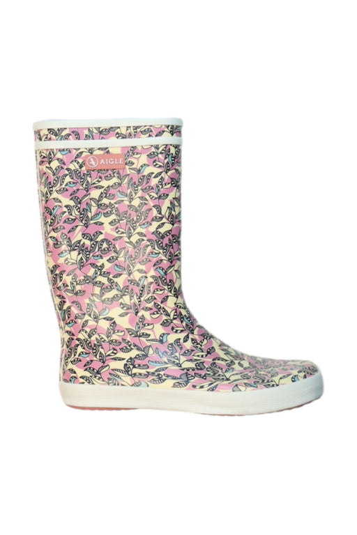 A Multicolour Rain Boots from Aigle in size 10Y for girl. (Front View)