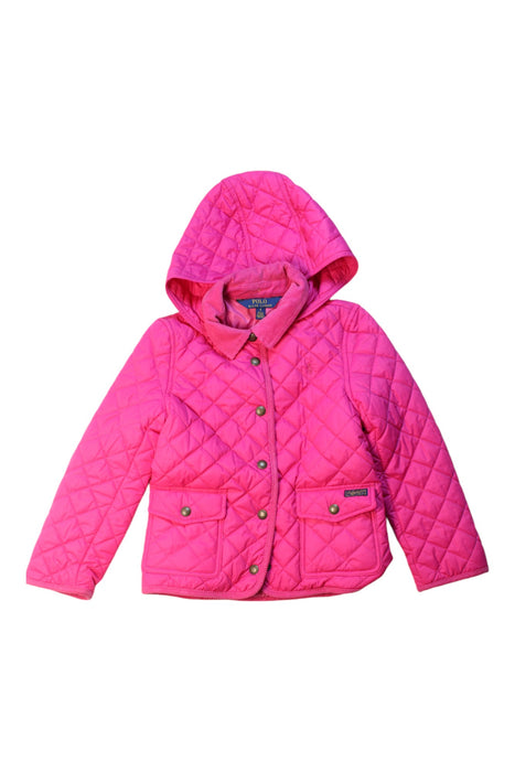 A Pink Puffer/Quilted Coats & Outerwear from Polo Ralph Lauren in size 6T for girl. (Front View)